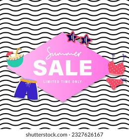 summer sale brochure discount vector. Special price offer coupon for social media post,  promotion ad, shopping flyer, voucher, website campaign and advertising