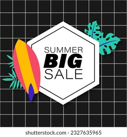 summer sale brochure discount vector. Special price offer coupon for social media post,  promotion ad, shopping flyer, voucher, website campaign and advertising