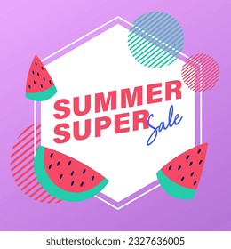 summer sale brochure discount vector. Special price offer coupon for social media post,  promotion ad, shopping flyer, voucher, website campaign and advertising