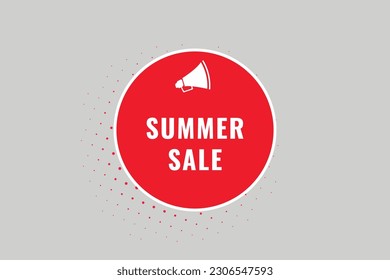 Summer Sale Button. Speech Bubble, Banner Label Summer Sale