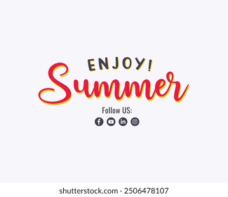 Summer sale calligraphic text vector template 