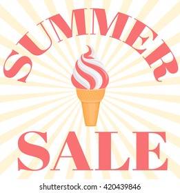 Summer sale card with icecream