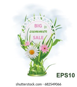 Summer sale card. Vector illustration
