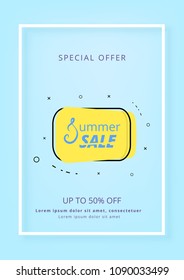 Summer Sale card. Vertical banner for web. Vector illustration.