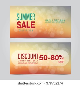 Summer Sale collection. Vector background.