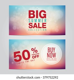 Summer Sale collection. Vector background.