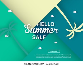 Summer sale colorful background. Concept business vector for creative work. Web banner.