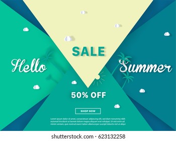 Summer sale colorful background. Concept business vector for creative work. Web banner.