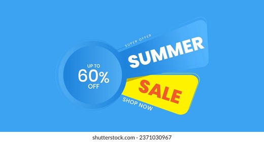 Summer sale Colorful background. Summer sale creative ads. Summer sale design for banner, poster 3D Illustration