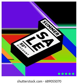 Summer sale colorful style banner and Poster. Fashion, music, and lifestyle event with discount poster. Vector holiday Abstract colorful illustration with special offer and promotion.