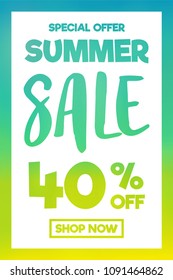 Summer Sale - colourful poster. Vector.