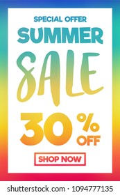 Summer Sale - colourful poster. Vector.