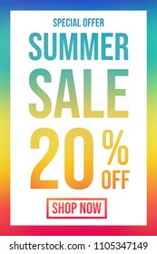 Summer Sale - colourful poster. Vector.
