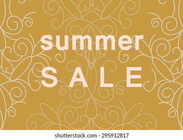 Summer Sale commercial banner with ornaments. Vector