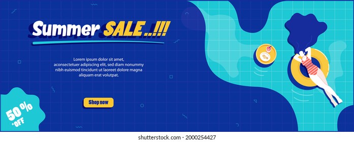 summer sale concept banner template