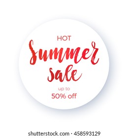 Summer sale concept. Calligraphy banner.
