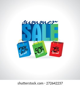 summer sale concept with discount vector illustration 