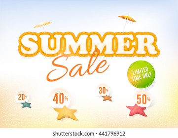  Summer Sale Concept Illustration, Web Advertising Design