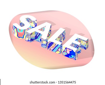 Summer sale concept isometric illustration. 3d typography