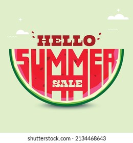 Summer sale Concept with juicy watermelon Vector