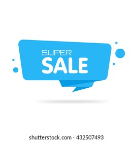 Summer sale concept. Origami style sticker and banner template. Isolated on white background. Blank for your text, Web site and projects.