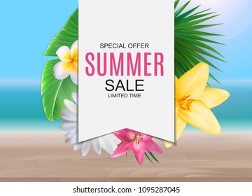 Summer Sale concept poster background. Vector Illustration EPS10