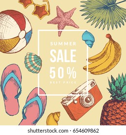 Summer Sale creative background. Cool pattern design. Eps10 vector.