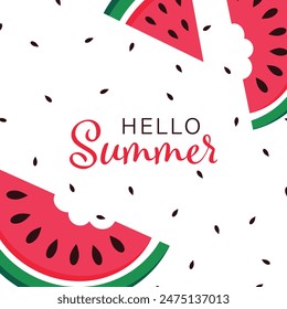 Summer sale and cute Watermelon Slice Popsicle with a bite, Vector illustration. Summer sale with Cute Watermelon Slice with a bite, vector illustration.