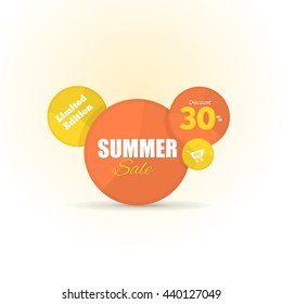 Summer Sale Design, Flat Web Banner