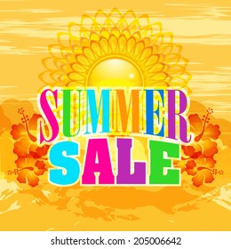 Summer Sale design With Grunge Backgrounds / Summer Sale Icon / Summer Sale Template / Summer fashion sale / Sale poster labels 
