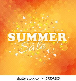 Summer Sale Design, Polygonal Vector Web Banner