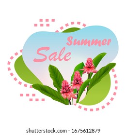 Summer Sale Design. Special Offer Illustration for Coupon, Voucher, Banner, Flyer, Promotional Poster, Invitation EPS 10