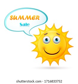 Summer sale design with Sun Face 