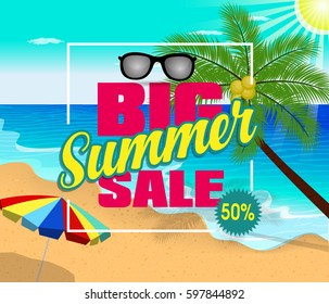 Summer sale design template Fresh discounts
