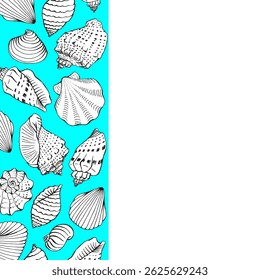 Summer sale design template with Seashells. Design for advertising, banners, leaflets and flyers.