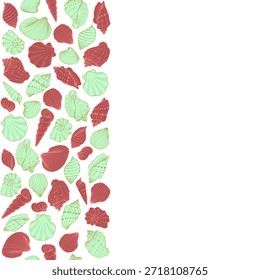 Modelo de design de venda de verão com conchas. Design para publicidade, banners, folhetos e folhetos.