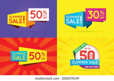 summer sale  design template vector illustration pack.