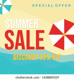 Summer Sale Design Vector for Advertisement Banner and Poster Template