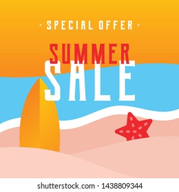 Summer Sale Design Vector for Advertisement Banner and Poster Template