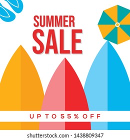 Summer Sale Design Vector for Advertisement Banner and Poster Template