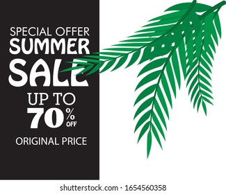 summer sale discount up to 70% off special offer original price vector template illustration