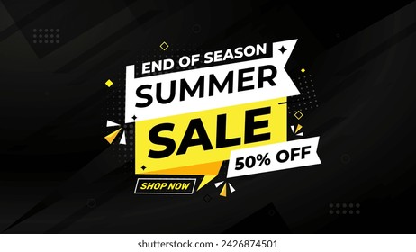 Summer sale Discount banner. summer offer sale banner vector template. Sale label and discounts background, Discount Promotion marketing poster design for web and Social. Vector Illustration.