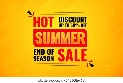 Summer sale Discount banner. summer offer sale banner vector template. Sale label and discounts background, Discount Promotion marketing poster design for web and Social. Vector Illustration.