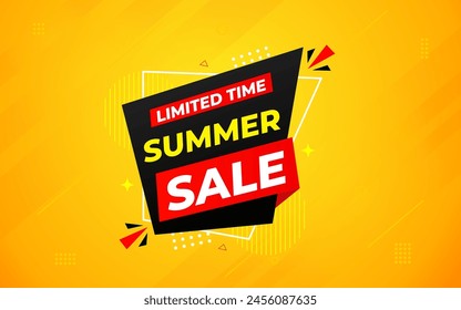 Summer sale Discount banner. summer offer sale banner vector template. Sale label and discounts background, Discount Promotion marketing poster design for web and Social. Vector Illustration.