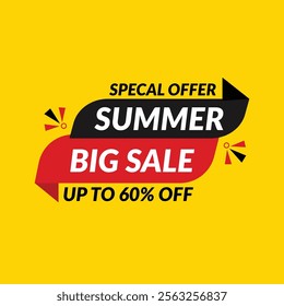 Summer sale Discount banner. summer offer sale banner vector template.