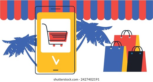 Summer sale discount. Can be used for gift voucher, poster, social media advertising and covers. Vector