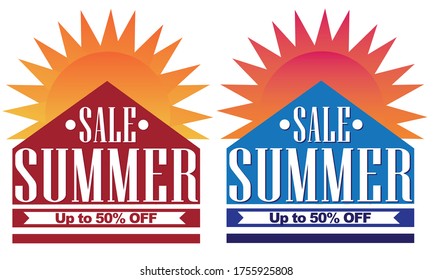 Summer sale. Discount label. Vector.
