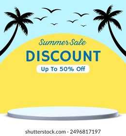 Summer Sale discount podium with eps format file.