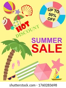 Summer Sale Discount Poster Background Template
