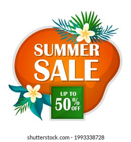 Summer sale and discount stickers or label, Special offer for mid or end season